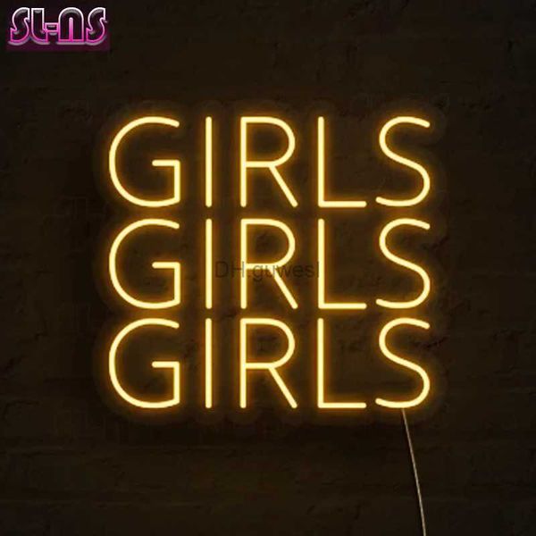 Insegna al neon a LED Insegne al neon di grandi dimensioni Insegne al neon per ragazze Decorazioni da parete per ragazze Insegna al neon a LED Insegna a LED per camera da letto Parole al neon Cool Art Insegna al neon Lampade al neon carine YQ240126