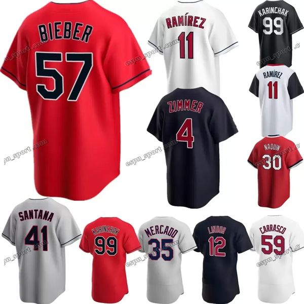 2024 JOSE RAMIREZ Custom Jersey Shane Bieber Andres Gimenez Myles Straw Steven Kwan Oscar Gonzalez Josh Naylor Amed Rosario Owen Miller Zach