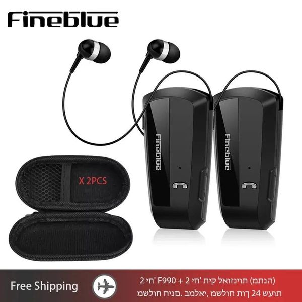 Cuffie F990 pro Fineblue Auricolari Bluetooth Auricolare wireless Lotus One Ear Cuffie vivavoce retrattili Lavalier