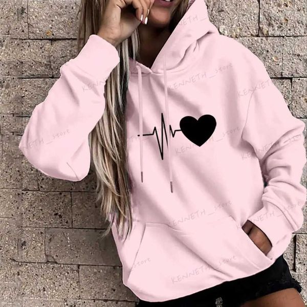 Moletom com capuz masculino dropshipping!!Nova chegada feminina com capuz cordão quente pulôver coração impressão primavera hoodie t240126