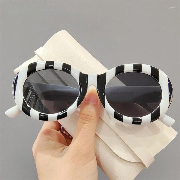 Sonnenbrille Mode Vintage Zebra Muster Oval Männer Frauen Klassische Runde Sonnenbrille Marke Designer Brillen UV400