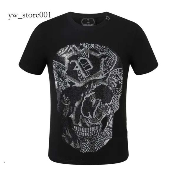 Футболка Killer Style Plein Bear Футболки Топы - бренд с короткими рукавами Phillip Plein Fashion Black Beach Mens Summer Philipps Plein Skulls Teddy Bear Pattern 6802