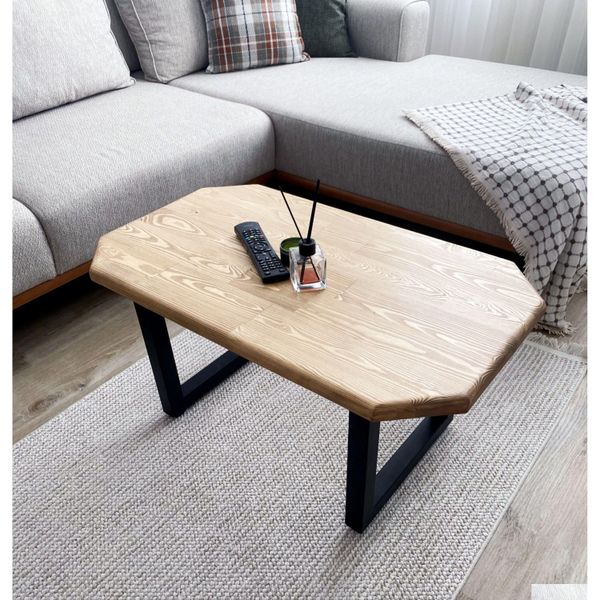 Wohnzimmermöbel, Holz-Couchtisch, Mid-Century Modern, handgefertigt, für Wohnzimmer mit U-förmigen Beinen, Drop-Lieferung, Hausgarten-Möbel, Otij4