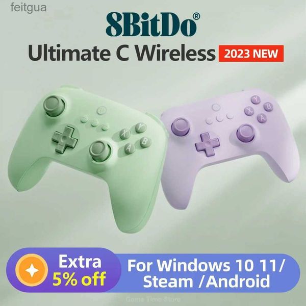 Controladores de jogo Joysticks 8BitDo Ultimate C Controller Gamepad Wireless 2.4G Connectivity Series Versão simplificada para PC Windows 10 11 Steam YQ240126