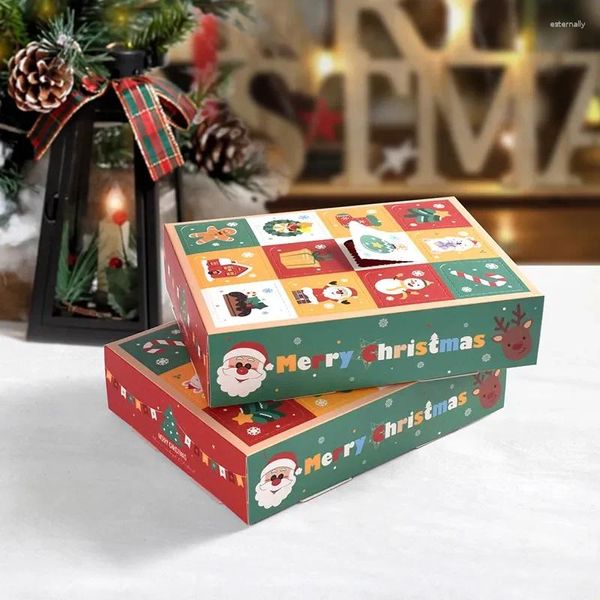 Confezione regalo 5 pezzi scatola di Natale 12 griglia fai da te per bambini conto alla rovescia calendario dell'avvento infilò con il dito sorpresa regali di 2024 anni decorazione