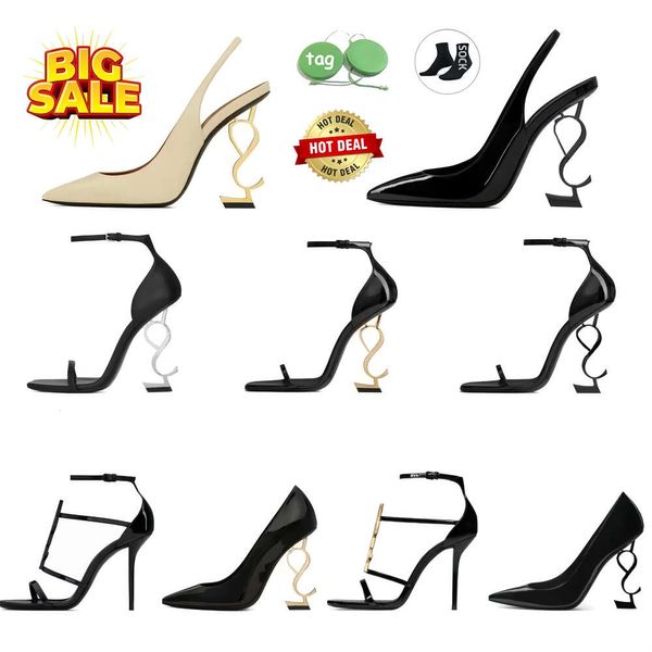 Sandalen High Heels Saint Luxurvss Designer-Schuhe Absätze Paris Kleid Klassiker Damen 10cm8cm Absätze Schwarz Golden Gold Hochzeit Böden