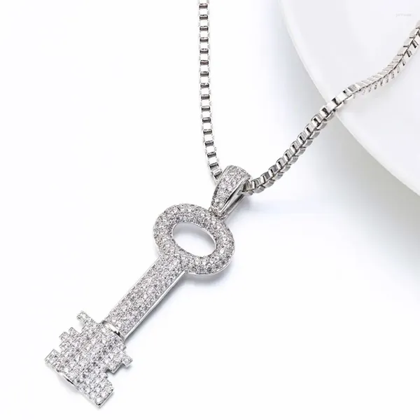 Anhänger Halsketten Vanaxin Iced Out Romantische Schlüssel Charms Niedliche Schloss Herz Juwelen Hochwertige Kette Valentinstag Geschenk für Männer Männer