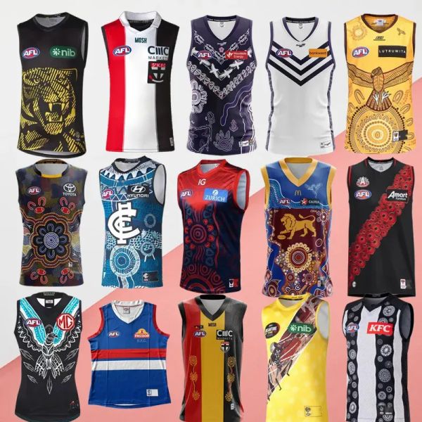 2023 AFL Richmond West Coast geelong cats Australia maglie da calcio rugby Essendon Bombers Melbourne Adelaide St Kilda Saints 22 23 GUERNSEY