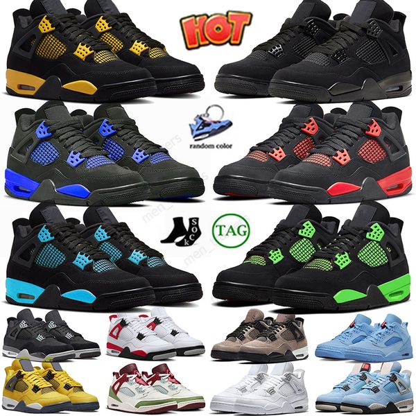 Hochwertiger Jumpman 4 Herren Damen Basketballschuh 4s Designer Bred Reimagined Pink Oreo Medium Olive Pine Green Seafoam Military Black Cat Sport Sneakers