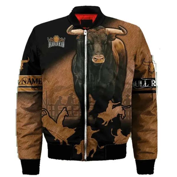 Mode Für Männer Angepasst Name Bull Reiten 3D Gedruckt Winter Zipper Jacke Casual Unisex Harajuku Straße Langarm Jacke 355 135