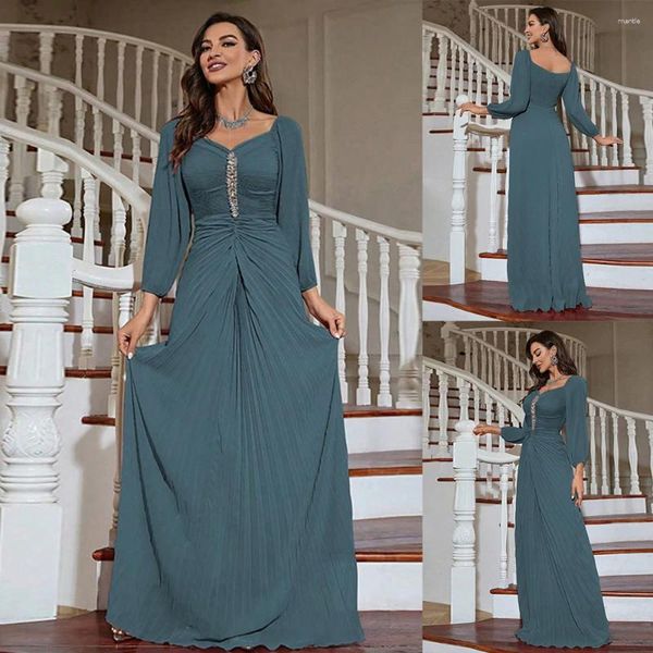 Roupas étnicas Outono Inverno Muçulmano Modesto Vestido Mulheres Plissadas Mangas Compridas Robe 2024 Elegante Islam Eid Dubai Abaya Ramadan