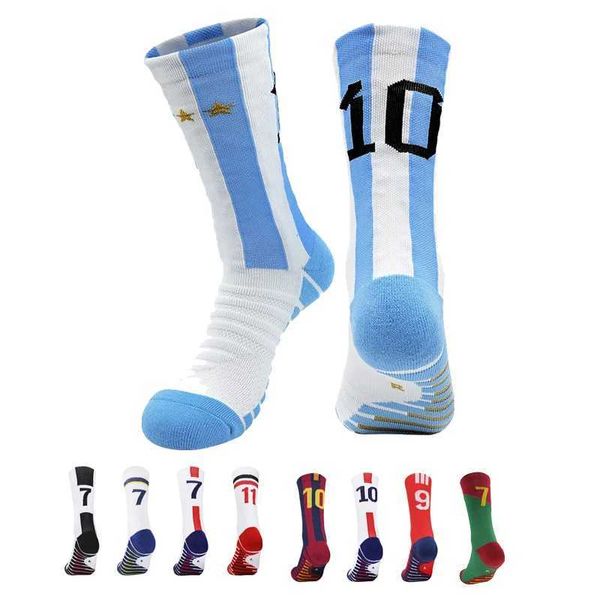 Meias esportivas Meias de futebol profissional Paris Club Star number meias de futebol Meias esportivas masculinas Meias masculinas Meias de futebol Meias de tubo médio YQ240126