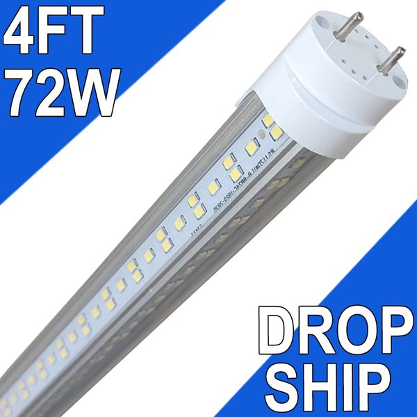 4ft LED mağaza ışıkları fikstürü, 4 feet 72W 48 'Garaj Işığı 48' 'Çift Pin T8 G13 LED Tüp, Garaj Depoları için Bağlanabilir LED ampuller, Yüksek tanıtım