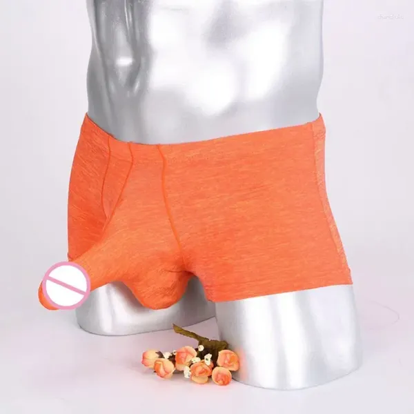 Mutande Intimo sexy da uomo Bikini Ball Boxer Pantaloncini piatti Angolo grande custodia U Convesso Naso di elefante Quattro