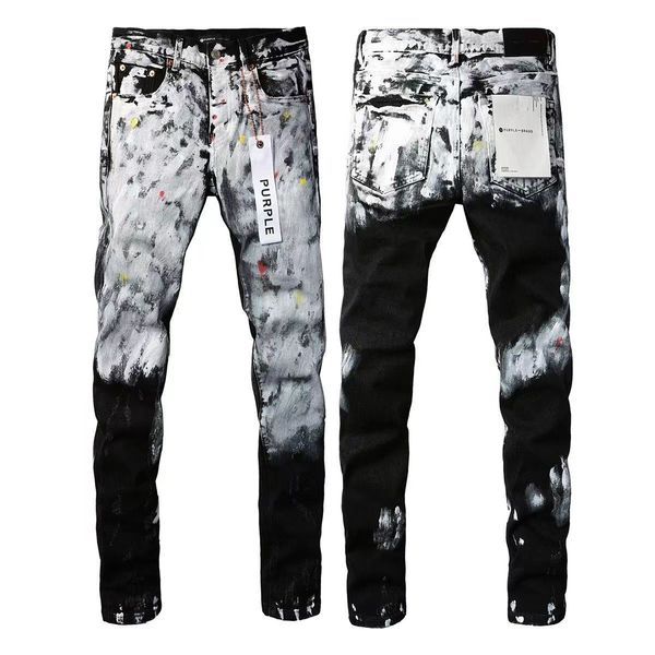 Herrenjeans Lila Designer Luxusmarke Mode Herren Lochiges Design Distressed Ripped Bikers Denim Cargo für Schwarze Hosen Gut Schön