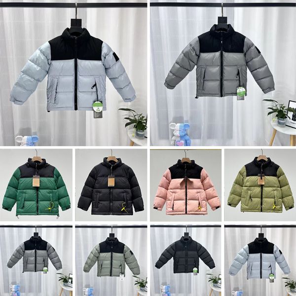 Casaco de inverno para baixo jaqueta crianças moda clássico ao ar livre quente casacos zebra padrão listrado carta impressão puffer meninos jaquetas multicolorido roupas confortáveis 120-170