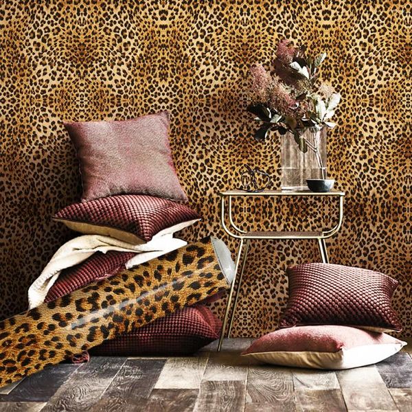 Adesivi Murali 1 Rotolo 40x250cm Carta Da Parati Effetto Pelle Grana Leopardo Scuro Autoadesiva Rimovibile Animale Finto Staccare E Incollare