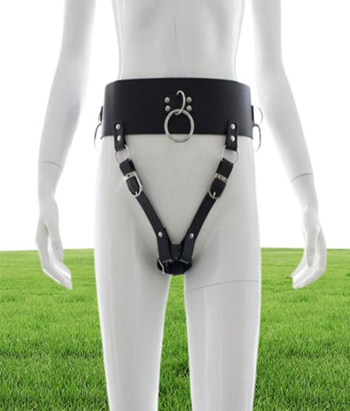 BDSM Bondage Restrizioni Cintura Cintura per orgasmo forzato in pelle per vibratore Masturbazione femminile Bacchetta magica Massaggiatore Y2006163402770