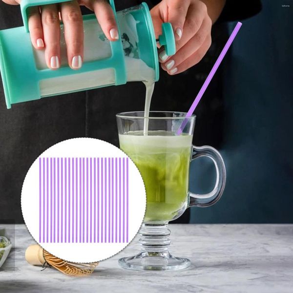 Coppe usa e getta cannucce 200 pezzi Smoothie Drink per succo di plastica Pospette per feste in plastica Bere decorazioni per cocktail per bambini per bevande