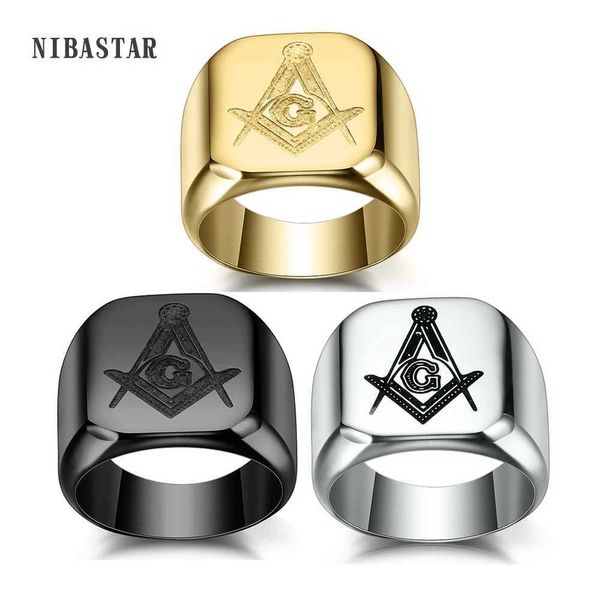 Band Rings 316L Stainless Steel Masonic Ring for Men master masonic signet ring free mason ring jewelry 240125