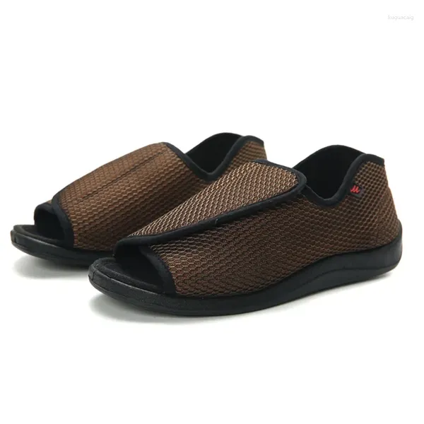 Sandálias pé é estilos de sapatos inchados para homens e mulheres de hálux valgo amplo diabetes senil