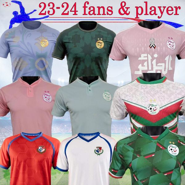 23 24 Cezayir Oyuncu Versiyonu Mahrez Futbol Formaları Hayranları Maillot Cezayir 2023 Panama S-4XL Atal Feghouli Slimani Brahimi ev uzakta Bennacer Çocuk Futbol Kiti