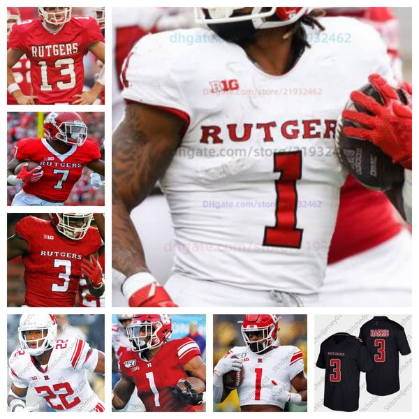 Isiah Pacheco Rutgers Scarlet Knights Camisa de futebol em branco Camisa de futebol College Ray Rice Bo Melton Noah Vedral Raheem Blackshear Rashawn Battle Shameen Jones