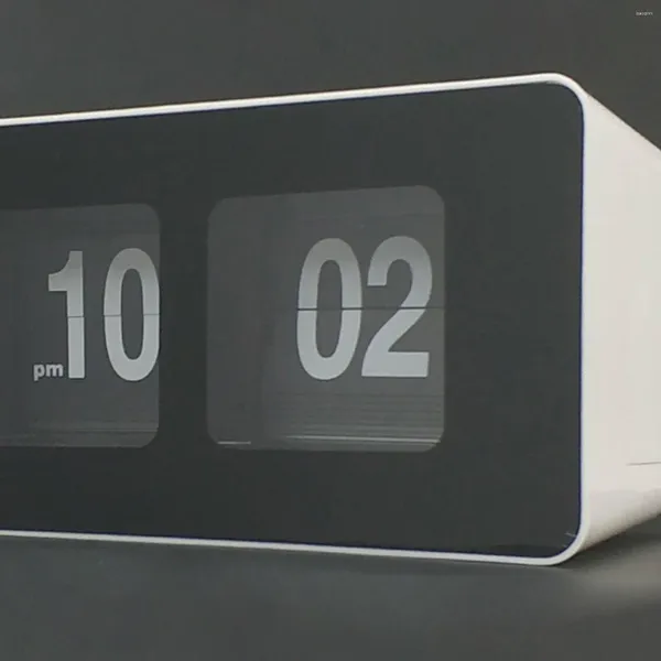 Relógios de mesa Relógio automático Flip Clock Arquivo de mesa operado para baixo parede não ticking varredura silenciosa para