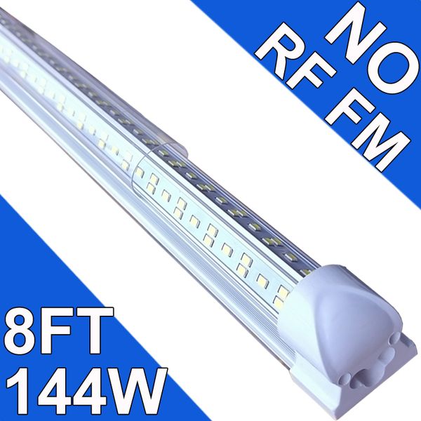 Lampada da negozio a led da 8 piedi, luce da garage da 8 piedi 144 W 8' 96'' tubo LED integrato NO-RF RM T8, lampadine a LED collegabili per garage, supporto Plug and Play ad alto rendimento USA stock