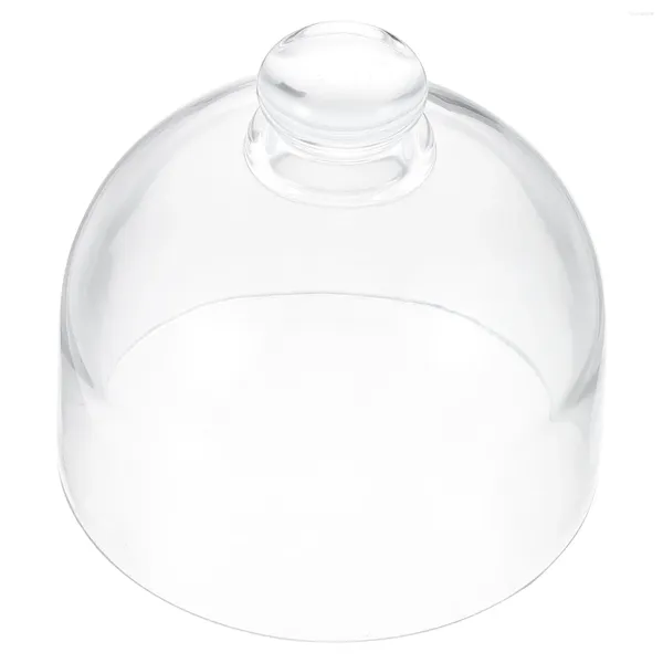 Conjuntos de louça de vidro Cúpula de bolo redondo Clear Cloche Display Cover Pan Placa Tampa Guarda para Sobremesas