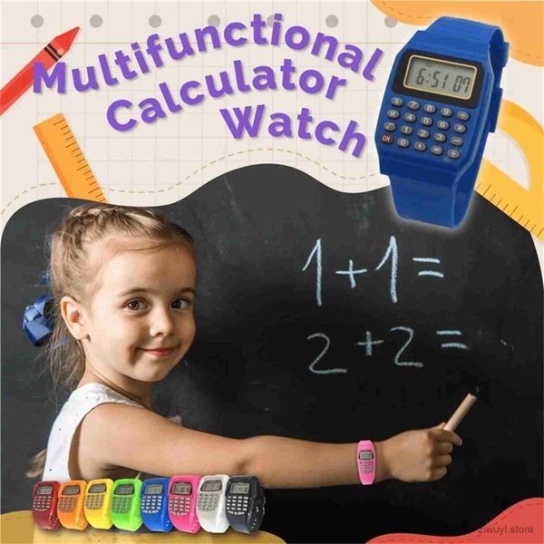 Taschenrechner Kinderuhr Mehrzweck Kinder Elektronischer Taschenrechner Armbanduhr Mode Silikon Datum Elektronische Uhr Für Kinder Dropshipping