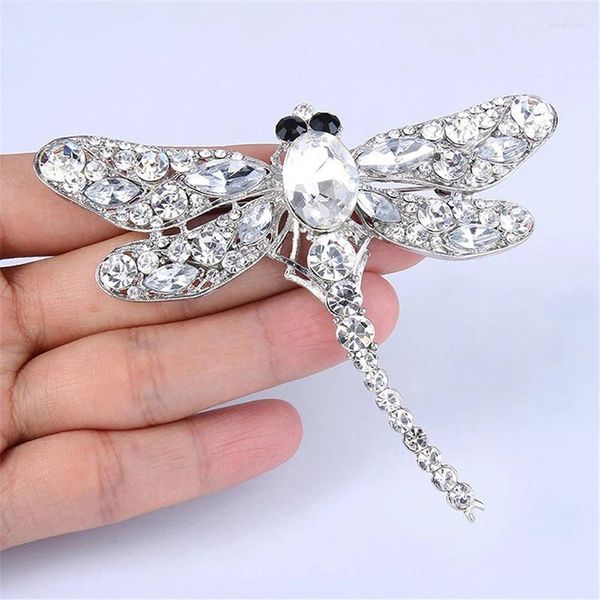 Spille Design vintage Shinny cristallo strass libellula per donne abito sciarpa spilla spille gioielli accessori regalo insetto