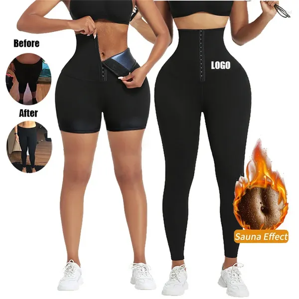 Pantaloni da sauna per il sudore da donna, per la perdita di peso corporeo, snellente per la vita, modellante, leggings per la pancia, allenamento fitness