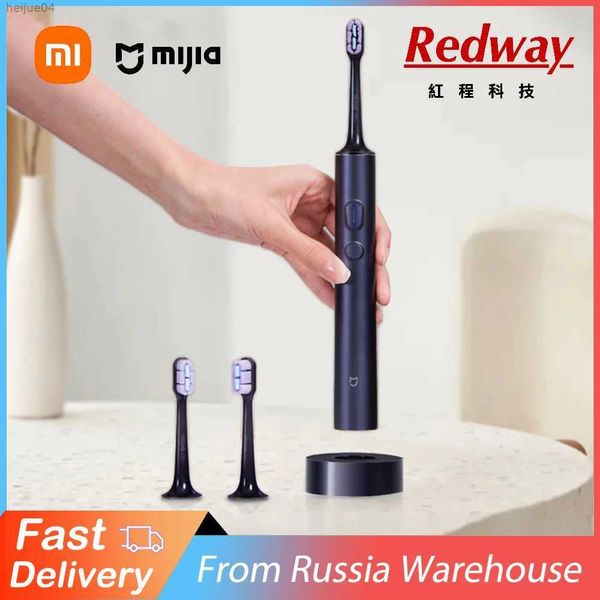 Escova de dentes xiaomi mijia t700 sonic escova de dentes elétrica display led ipx7 máquina completa à prova dsuper água super densa cerdas macias carregamento indutivo