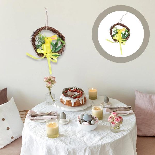 Dekorative Blumen, 2 Stück, Osterrebe, Kreis-Girlande, Dekoration, Hängekranz, künstlich, das Nest-Ei des Vogels, Kunststoff-Anhänger, Hochzeit