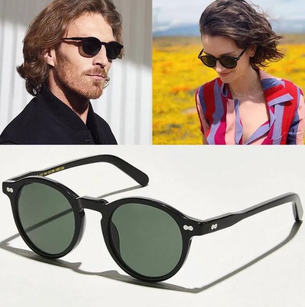 Homens redondos polarizados óculos de sol senhora moda johnny depp óculos de sol mulher marca vintage acetato condução tons lemtosh óculos de visão noturna com caixa