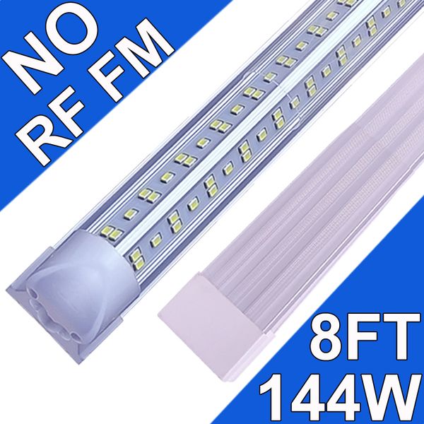 (25 paket) 4ft LED mağaza ışık fikstürü, v Şek 72W 72000lm 6500K (RF RM), 4 ayak, 48 '' T8 entegre LED tüp, okul bağlantılı LED ampul garajı, depolar, berrak lens usastock