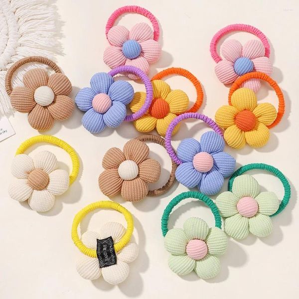 Accessori per capelli 2 pezzi Lovley Corda per testa di fiore Ragazze Fasce elastiche per coda di cavallo Cravatte per bambini Cartone animato Copricapo per bambini