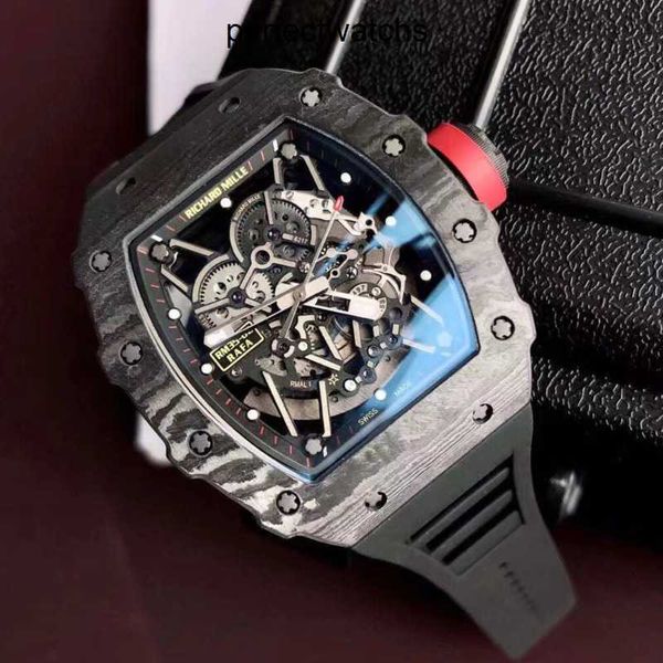 Relógio mecânico rm relógio de pulso richardmiille RM35-02 movimento automático suíço espelho safira pulseira de borracha importada y0i9