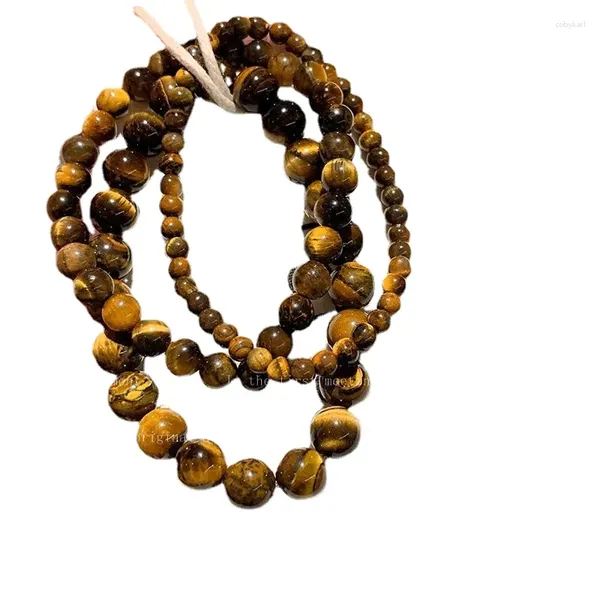 Strand natural tigre olho pedra frisado pulseira para casais estilo retro estudante amantes acessórios personalizados