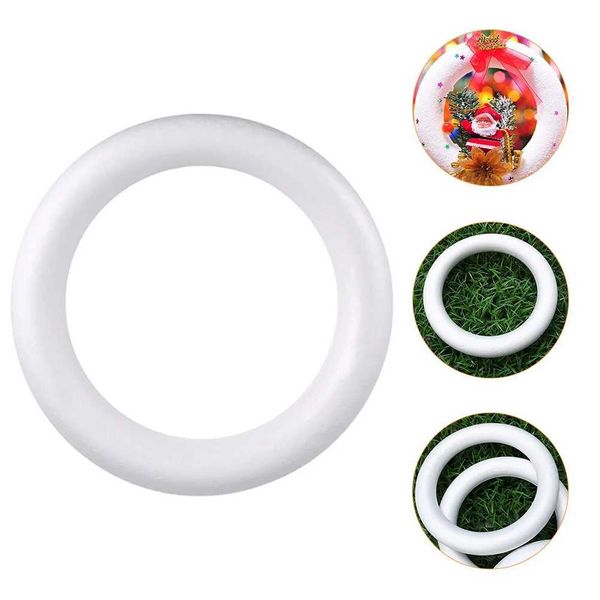 Anéis de banda Grinalda Anel Artesanato Anéis Círculo Floral Poliestireno Forma Redonda Branco Circlesdiycrafts Base Mouldforms Garland Donuts 240125