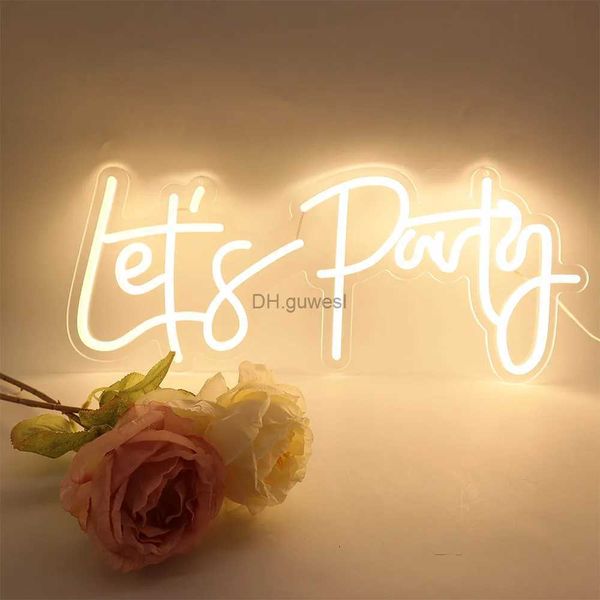 Sinal de néon LED Sinal de néon LED permite festa luzes penduradas na parede 23X10in branco quente para despedida de solteira noivado aniversário festa de casamento decoração lâmpada YQ240126