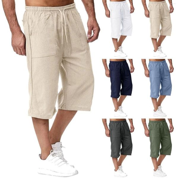 Erkekler Pantolon Erkek İlkbahar ve Yaz Pamuklu Sweatpants Jogging Gevşek Pain Tatil Capri Kore Moda Erkek Giyim