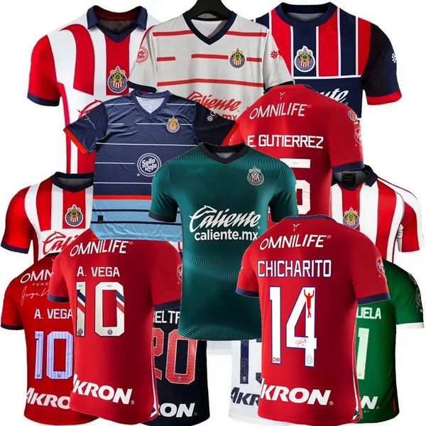 Chicharito 2023 2024 Chivas CD Guadalajara Futbol Formaları A.Vega I.Brizuela C.Calderon A.zaldivar Alvarado F.Beltran J.Macias 23 24 Futbol Erkekleri Kadın ve Çocuk Gömleği