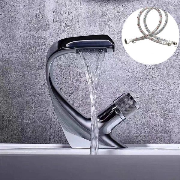 Rubinetti per lavandino del bagno Rubinetto monoforo Rubinetto moderno per lavabo con acqua fredda/acqua facile da usare