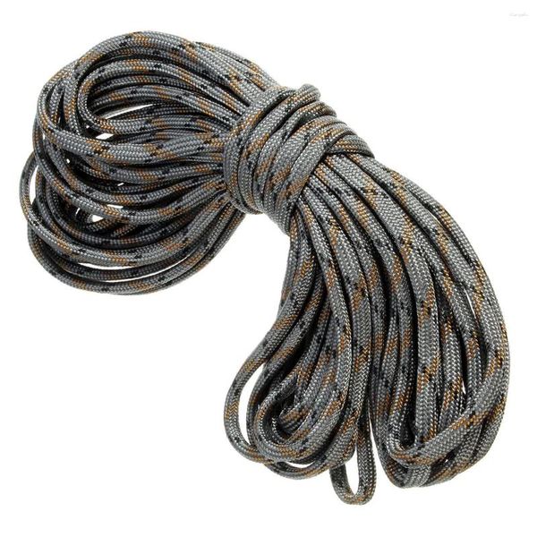 Chaveiros 7 Corda Paracord Paraquedas Resistente Acampamento Sobrevivência Cor: Cinza Camo Comprimento: 15M