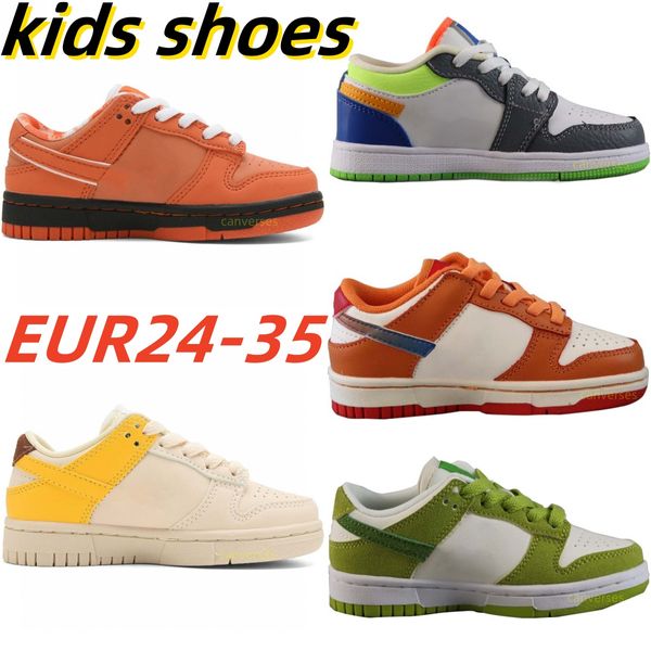 детская обувь кроссовки SB низкие дизайнерские массивные кроссовки для мальчиков и девочек детская банановая горячая карри игра королевский зеленый размер обуви 24-35