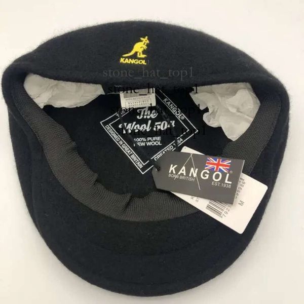 Designer Bere Kangol Caps Kangol Amerikan Tarzı Kanguru Yüksek Kaliteli Gerçek Yün Şapk French Ressam Sonbahar ve Kış Bere Erkek Kadın Şapkalar Beyaz Fox Hat 8195