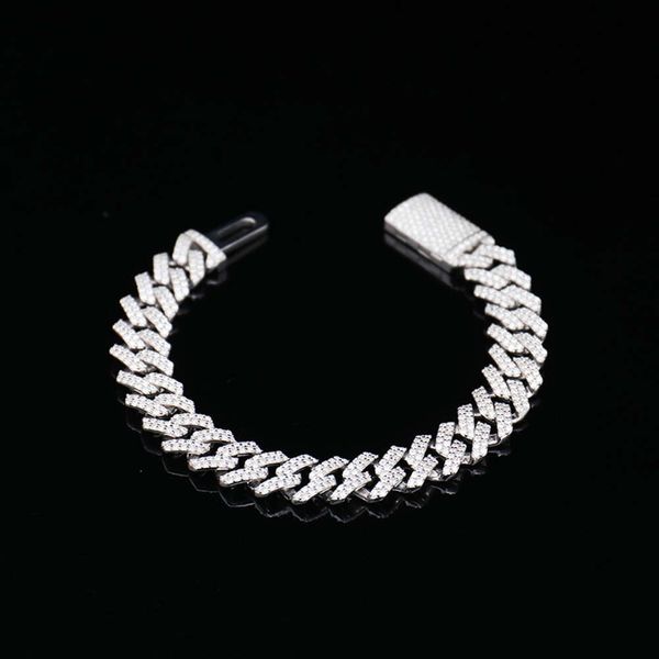 Herren Miami Moissanite Cuban Link Armband Iced Sterling Sier 10K 14K Hip Hop Schmuck auf Lagerbestand