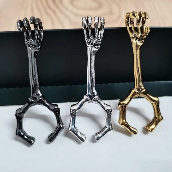 4 Stile Metall Handknochen Kupfer Drache Pfeifenring Zigarettenspitze Tabak Gelenkhalter Ringe Geschenk für Mann Frauen Fingerzubehör